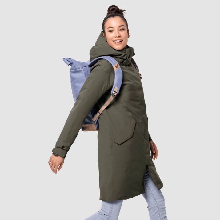 Jack Wolfskin Womens Cold Bay Down Coat Deep Green 968452GZB